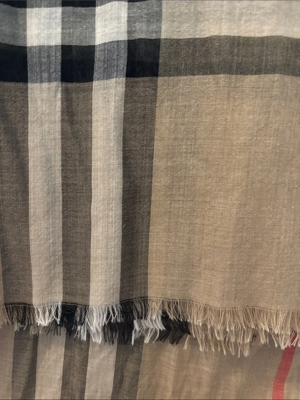 Burberry Giant Check Wool-Silk Gauze Scarf
